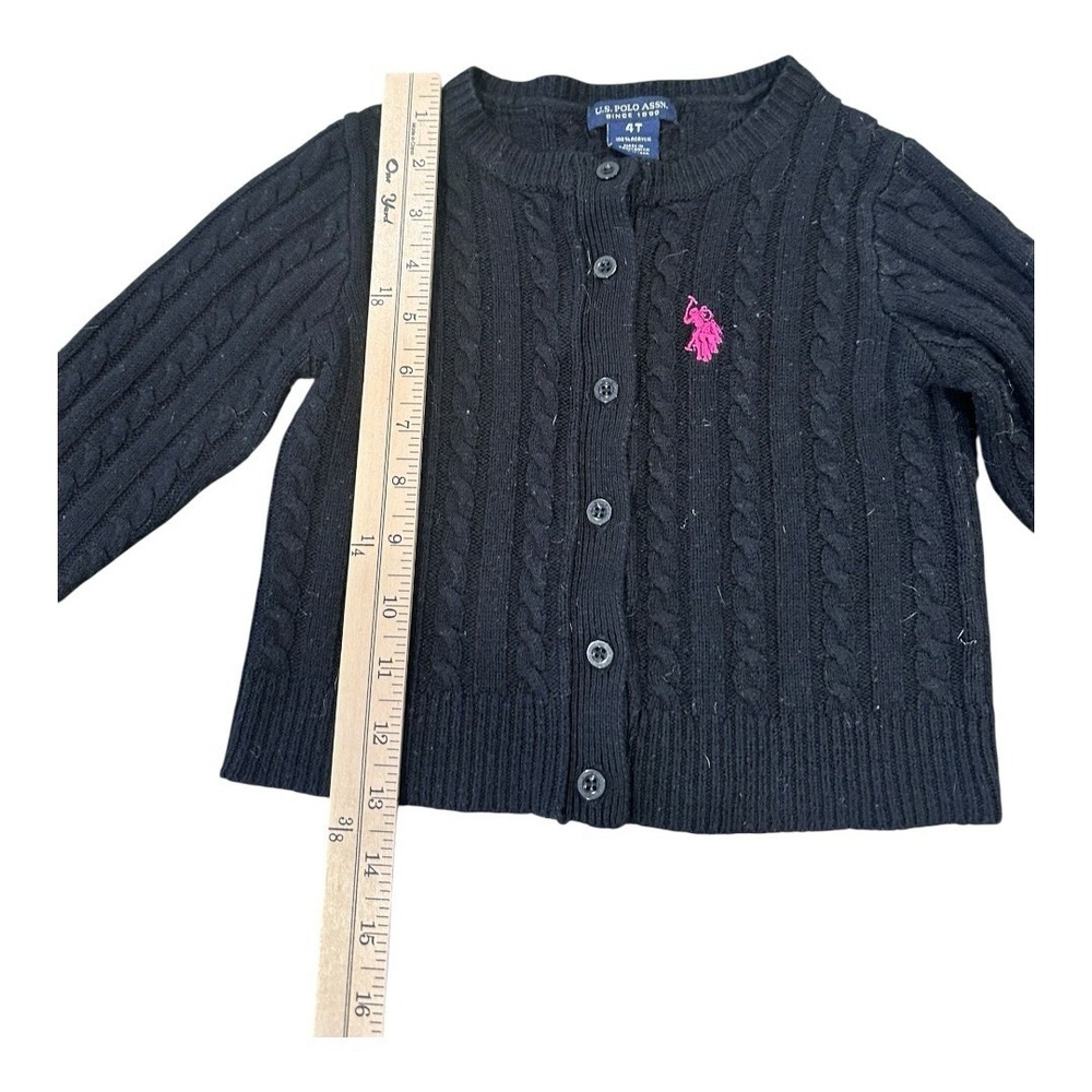 U.S. Polo Assn. 100% Acrylic Girls Black sweater Size 4T - Picture 3 of 5